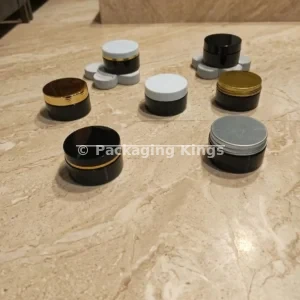 100g PET Plastic Cosmetic Jars with Lids (5 Pack) – Light-Blocking Containers for Face Creams, Body Scrubs, & Masks