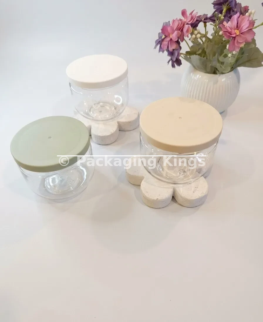 250g Clear Soft-Touch HDPE Plastic Jars with Airtight Lids (5 Pack) – For Body Creams, Scrubs, & Hair Treatments
