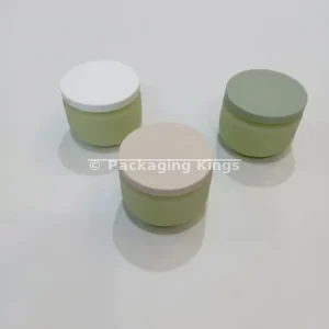 250g Green Soft-Touch HDPE Plastic Jars with Airtight Lids (5 Pack) – For Body Creams, Scrubs, & Hair Treatments