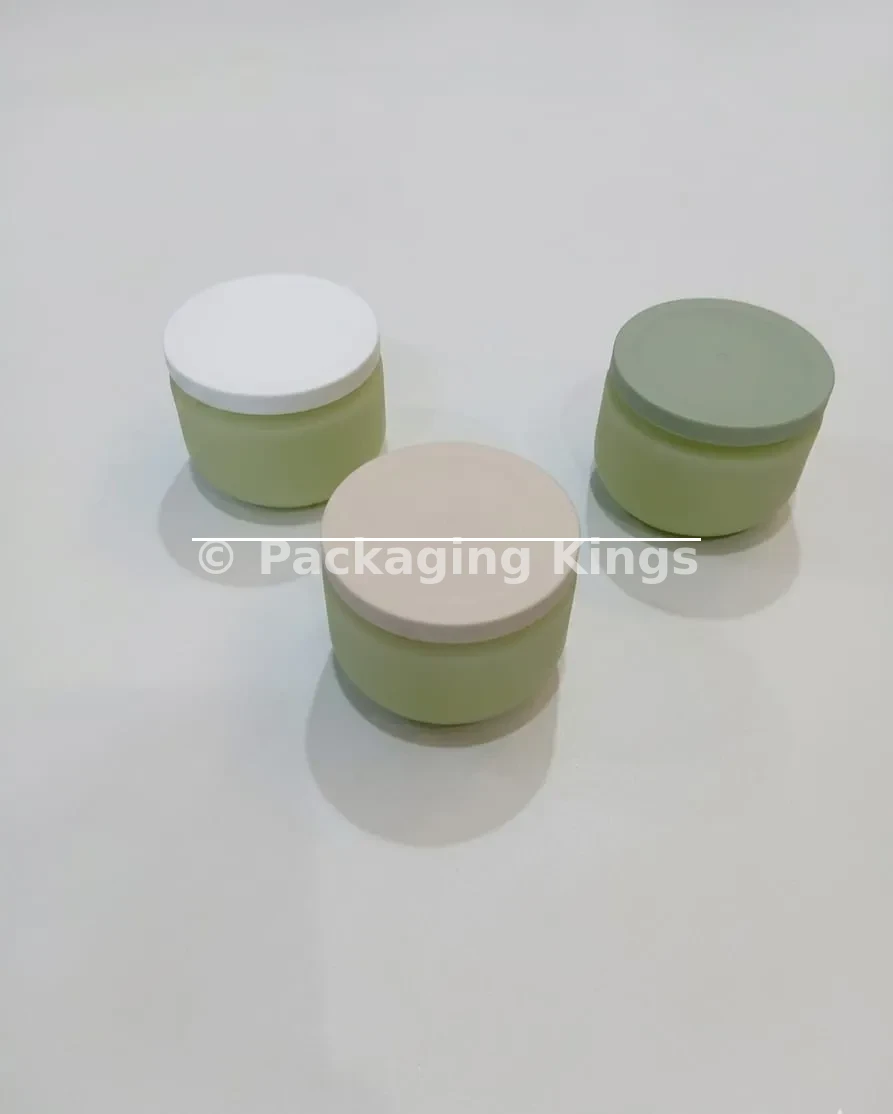 250g Green Soft-Touch HDPE Plastic Jars with Airtight Lids (5 Pack) – For Body Creams, Scrubs, & Hair Treatments