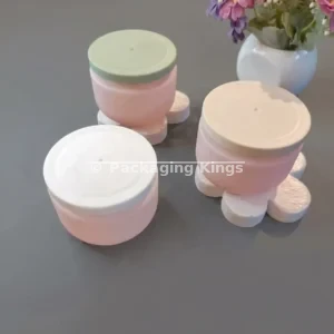 250g Pink Soft-Touch HDPE Plastic Jars with Airtight Lids (5 Pack) – For Body Creams, Scrubs, & Hair Treatments