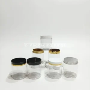 250g Tall Clear PET Plastic Jars with Lids & Gaskets (5 Pack) – High-Clarity Packaging for Creams, Butters, & Scrubs