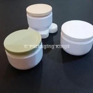 250g White Soft-Touch HDPE Plastic Jars with Airtight Lids (5 Pack) – For Body Creams, Scrubs, & Hair Treatments