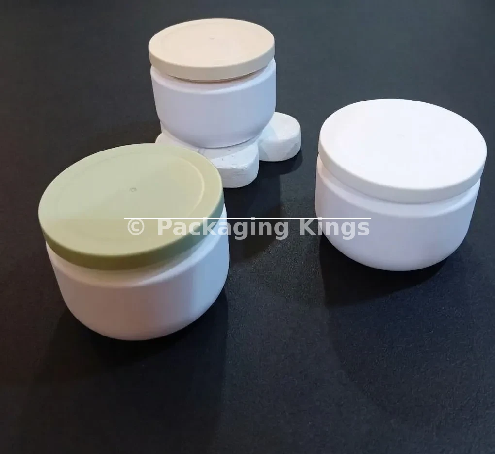 250g White Soft-Touch HDPE Plastic Jars with Airtight Lids (5 Pack) – For Body Creams, Scrubs, & Hair Treatments