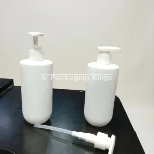 250ml White Flat Shoulder Plastic Pump Bottle with White Lotion Pump (5 Pack) – Sleek Containers for Lotions, Shampoos, & Body Wash