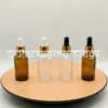 Glass Serum Bottle (30ml Round Shoulder) with Dropper (5 Pack) – Amber & Clear Glass Bottles for Face Oils, Hair Serums, & Treatments