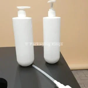 500ml White Flat Shoulder Plastic Pump Bottle with White Lotion Pump (5 Pack) – High-Capacity Containers for Lotions, Shampoos, & Body Wash