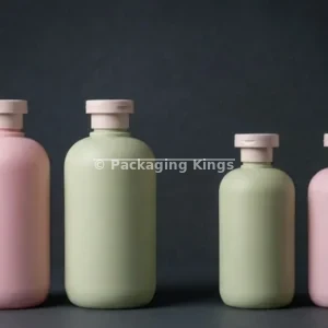 300ml & 500ml Soft-Touch HDPE Plastic Bottles with Beige Lids (5 Pack) – Pink & Green Bottles for Lotions, Shampoos, & Body Wash