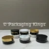 50g Black PET Plastic Jars with Lids (5 Pack) – Light-Blocking Cosmetic Containers with Gold, Silver, Black, or White Lid Options for Creams & Scrubs