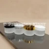 50g Frosted Glass Cosmetic Jars with Lids (5 Pack) – Translucent Glass Jars with Silver, Black, White, or Electroplated Lids for Creams & Masks