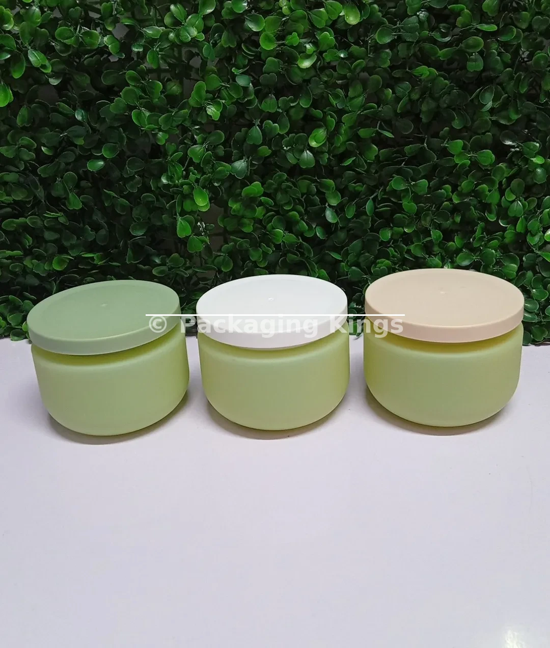 Green Soft touch jars