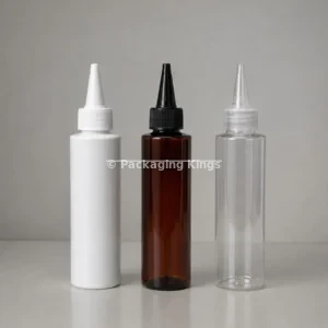 Hair Oil Bottle with Root Applicator Comb (5 Pack) – Amber, White, & Clear Plastic Oil Bottles for Scalp Application