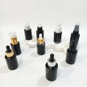 30ml Flat Shoulder Glass Serum Bottle with Dropper or Pump (5 Pack) – Light-Blocking Glass Containers for Vitamin C Serums & Face Oils
